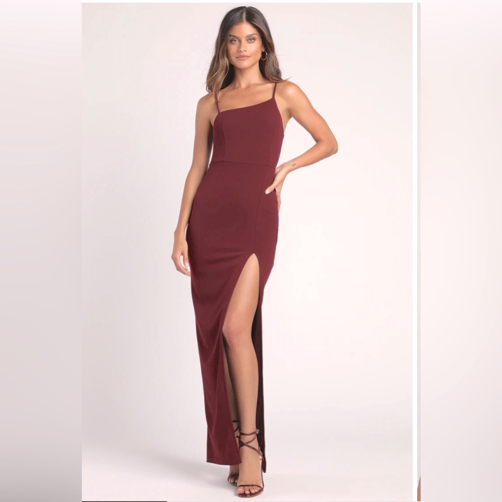 Lulus “In My Love” Burgundy Sleeveless Maxi Dress